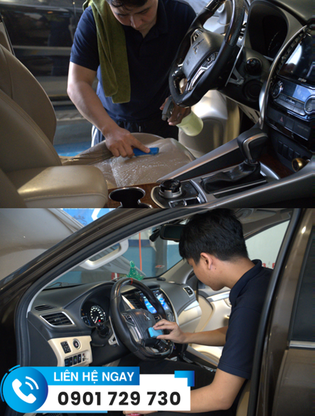 Dưỡng da ghế, vô lăng, taplo