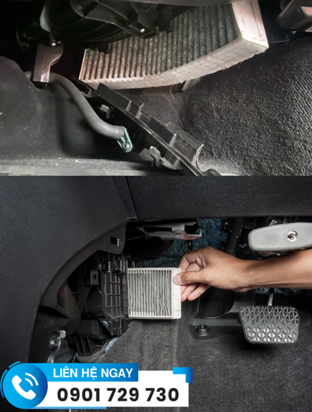 Thay lọc gió điều hòa ô tô